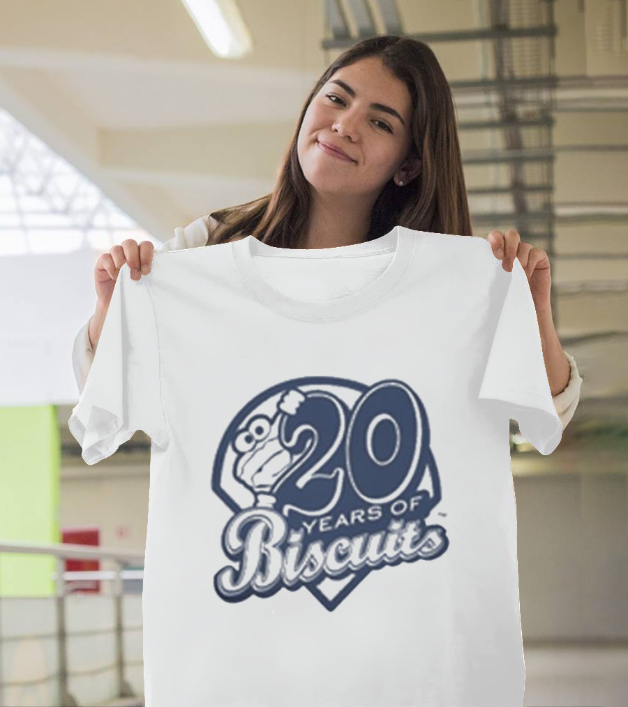 20 Years of Biscuits Baseball Theme T-Shirt