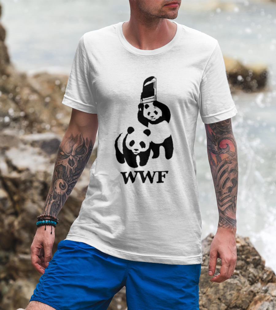 WWF Panda Fight Chair Wrestling T-Shirt