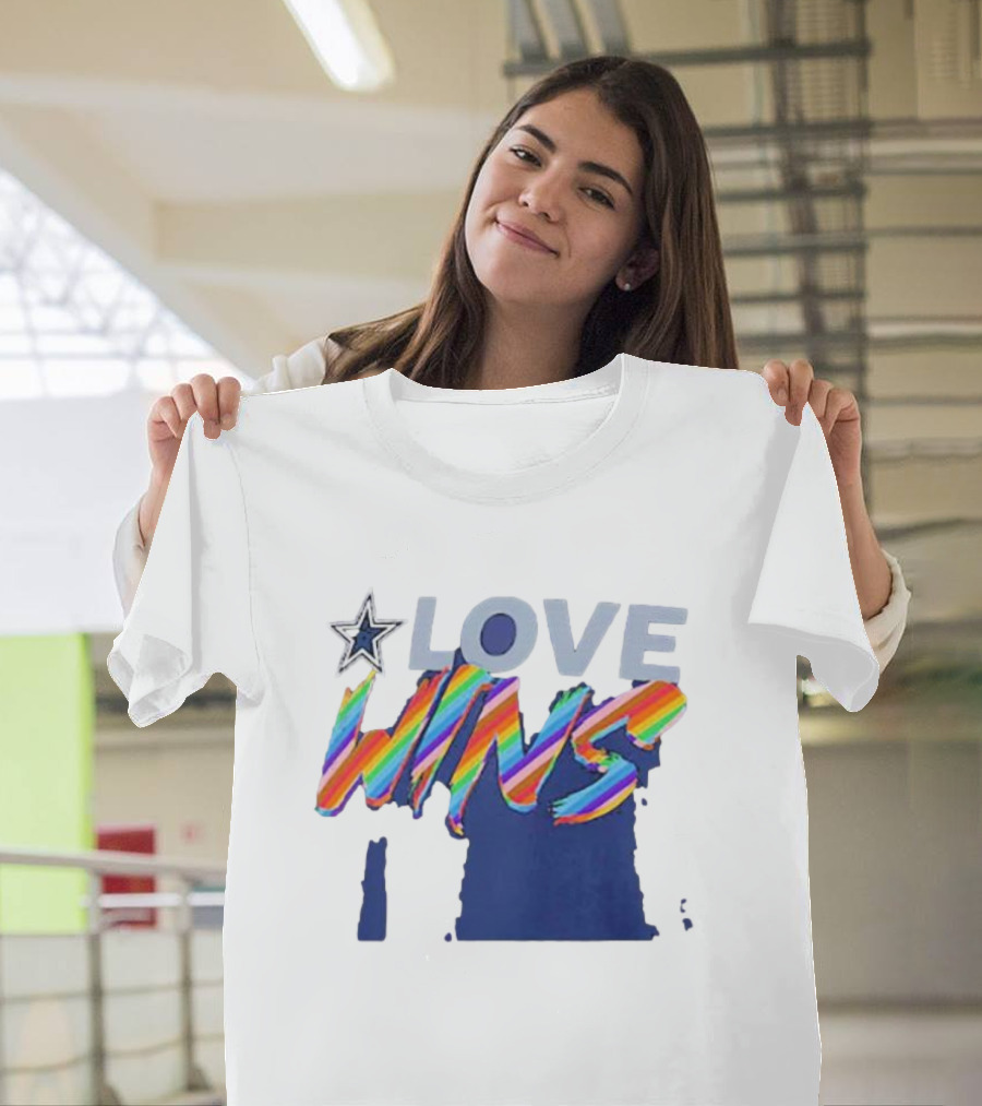 Dallas Cowboys Pride Love Wins Rainbow Star T-Shirt