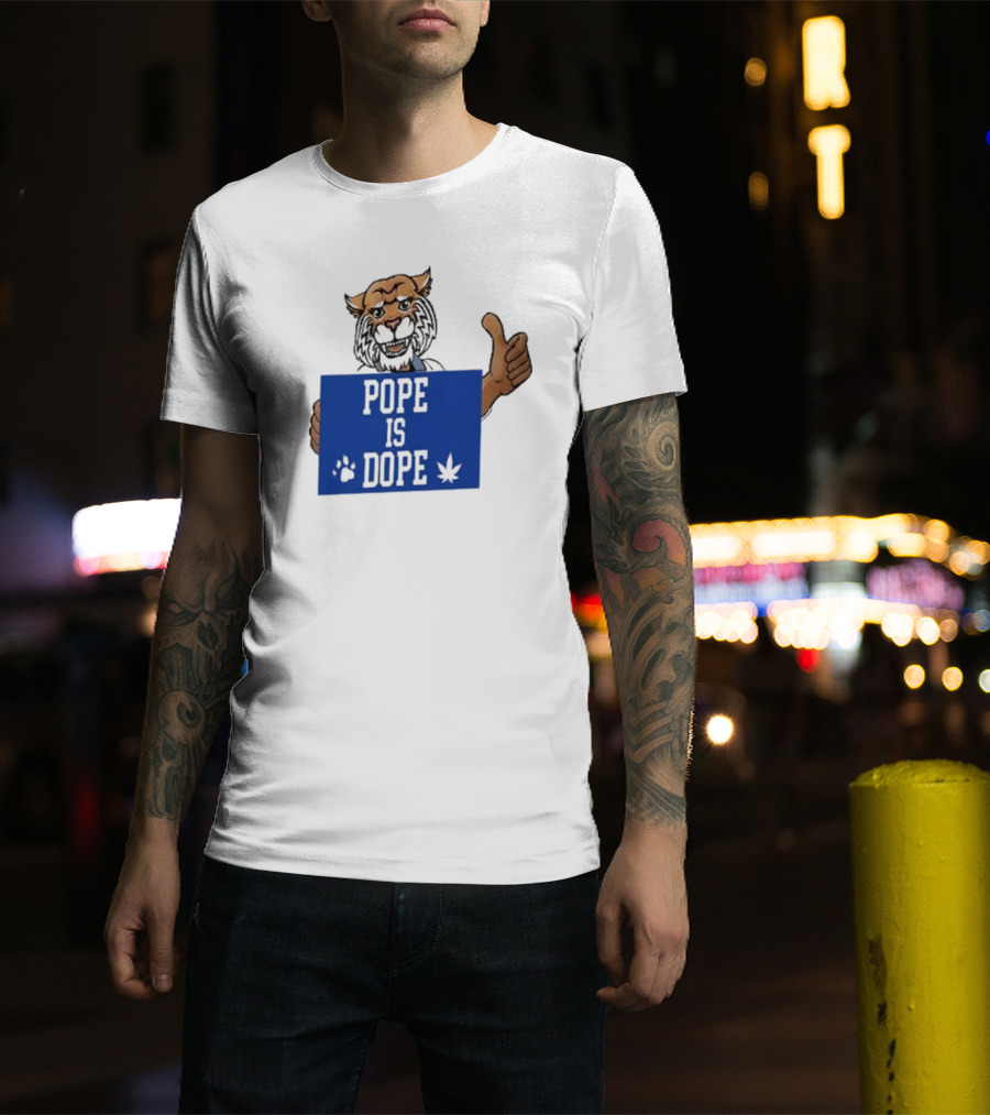 Pope Is Dope Kentucky Wildcat Thumbs Up Paw Leaf T-Shirt