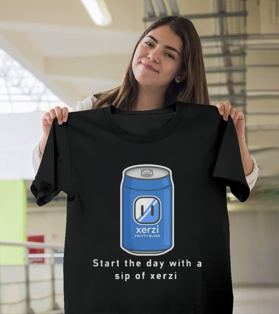 Start The Day With Xerilive Xerzi Fruity Blue Sip T-Shirt