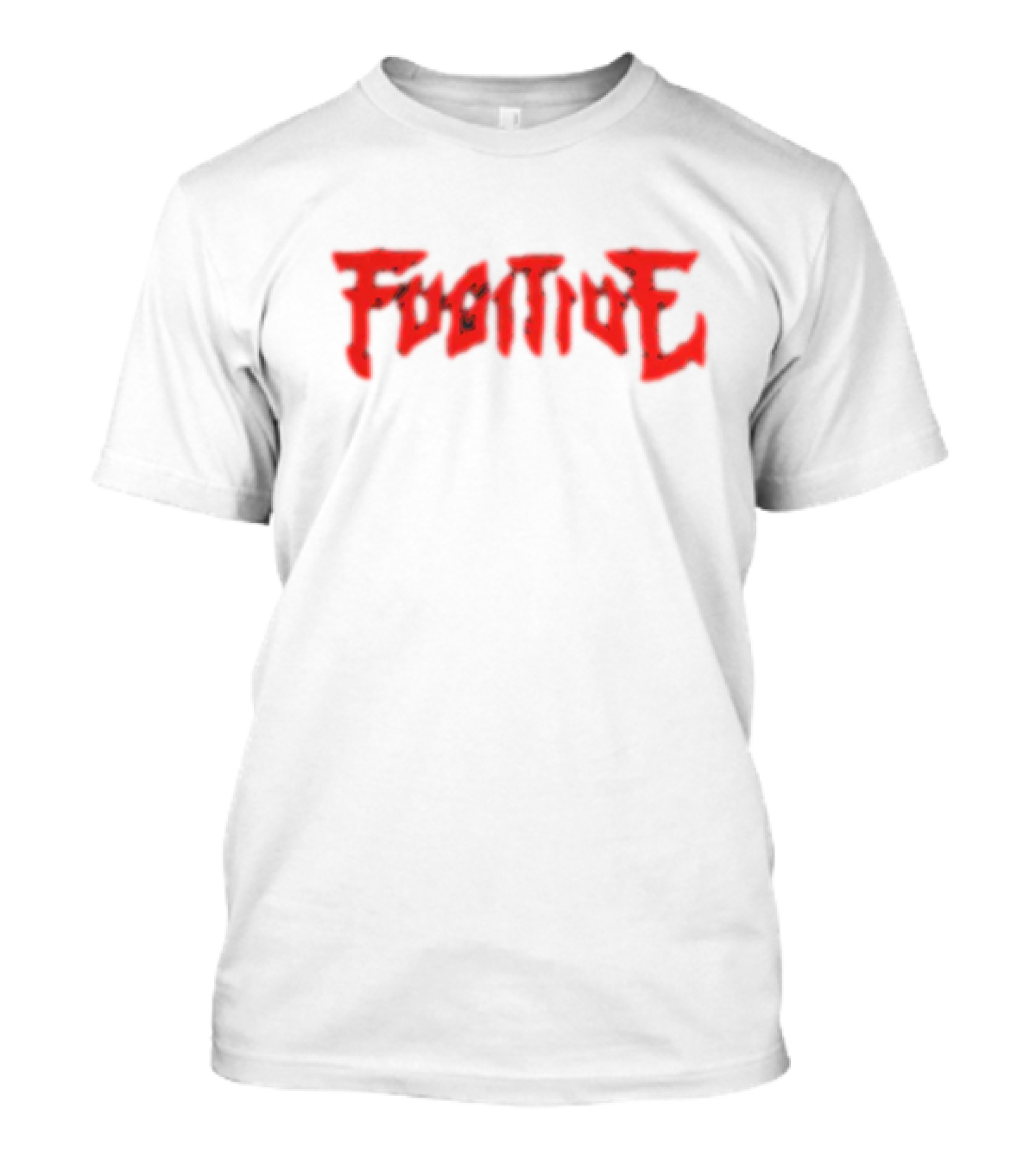 Fugitive Red Gothic Text T-Shirt