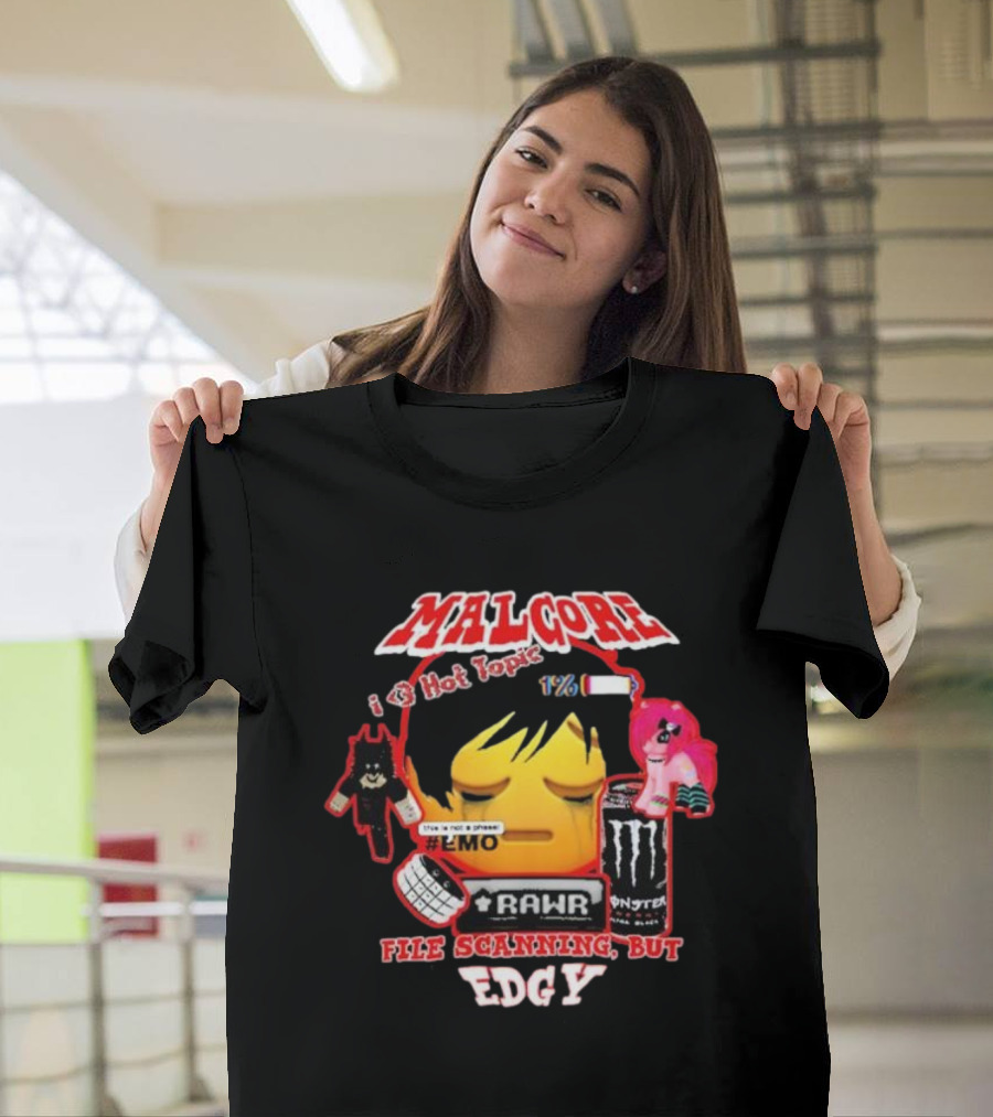Malgore I Love Hot Topic Emo Rar Monster File Scanning Edgy T-Shirt