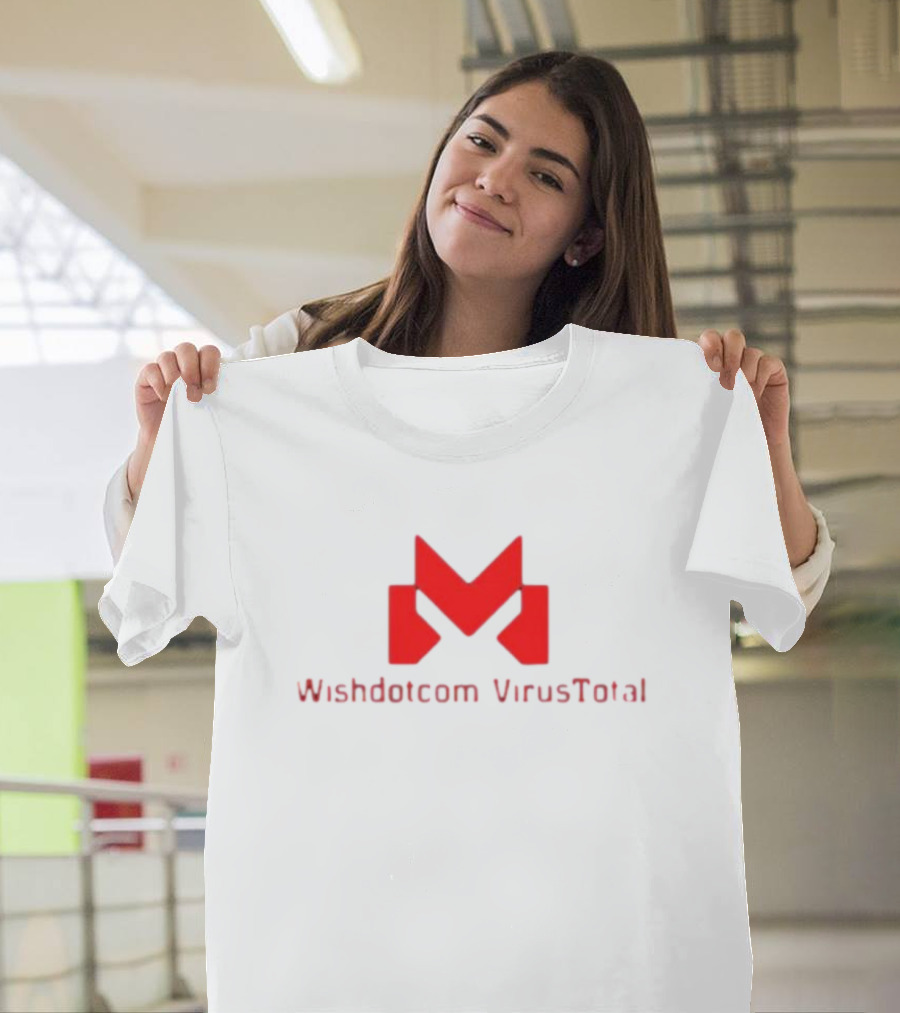 Wishdotcom VirusTotal Logo Icon Red Typography T-Shirt