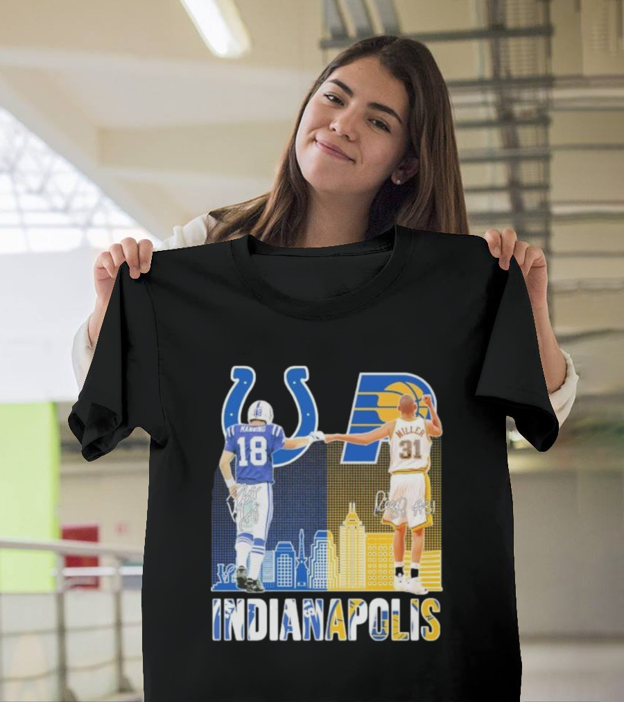 Manning Miller Indianapolis Colts Pacers Signatures Legends T-Shirt