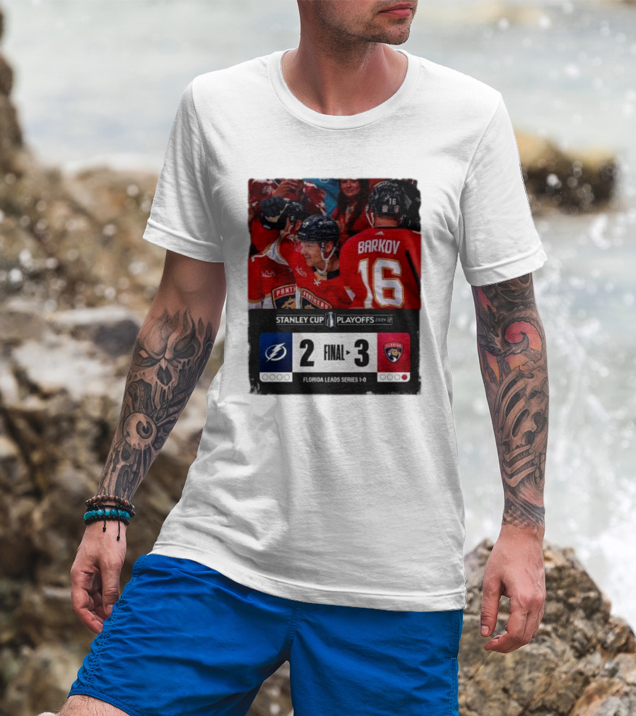 Florida Panthers 3-2 Tampa Bay Lightning 2024 NHL Stanley Cup Playoffs First Round Victory T-Shirt