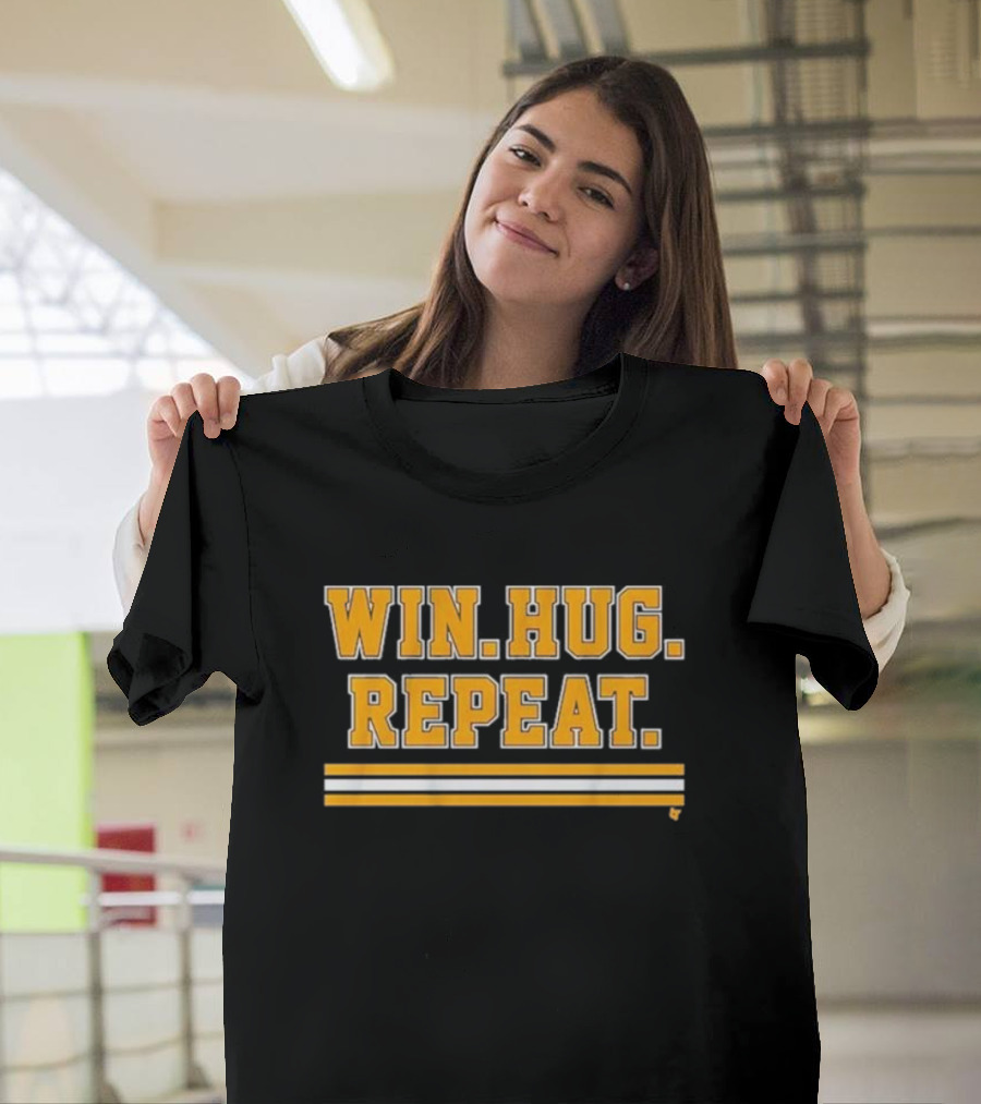 Boston Hockey Win Hug Repeat T-Shirt