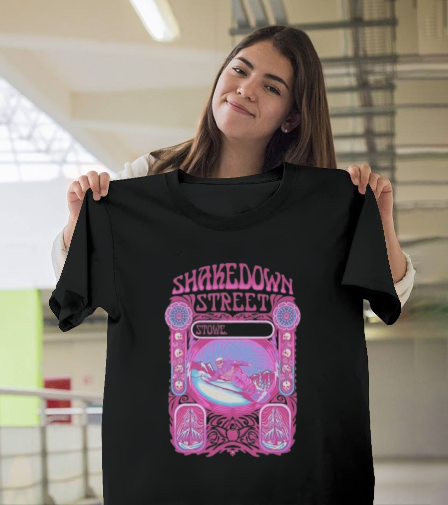 Shakedown Street Stowe Vermont Psychedelic Snowboarder Retro T-Shirt