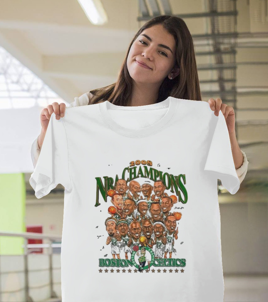 2008 NBA Champions Boston Celtics Chibi Player Signatures T-Shirt
