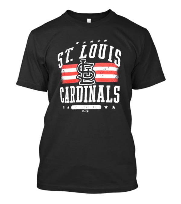 St. Louis Cardinals Americana Big And Tall Stars And Stripes Logo With St. Louis MO T-Shirt