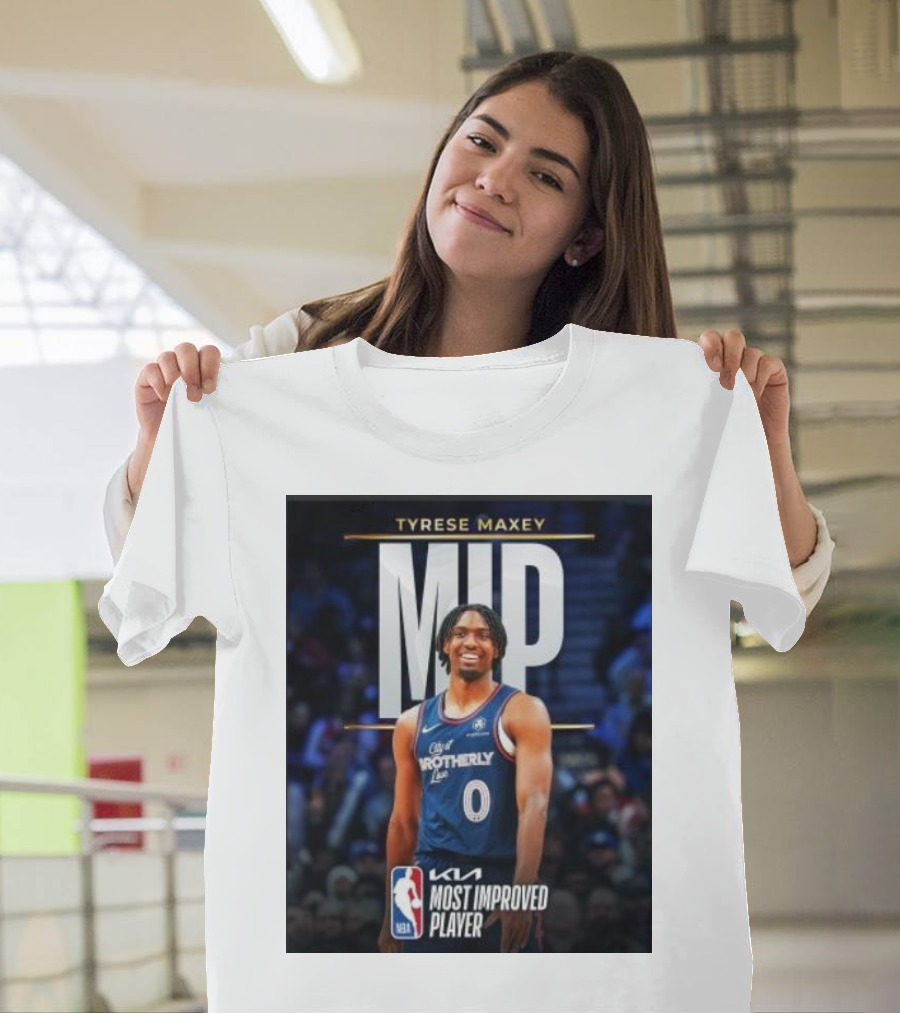 Philadelphia 76ers Tyrese Maxey Kia NBA Most Improved Player MIP 2023-24 T-Shirt