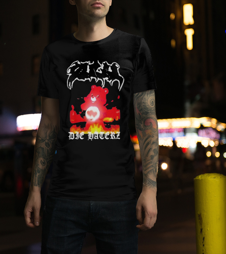 Zulu Bear Die Haterz Burning Heart T-Shirt
