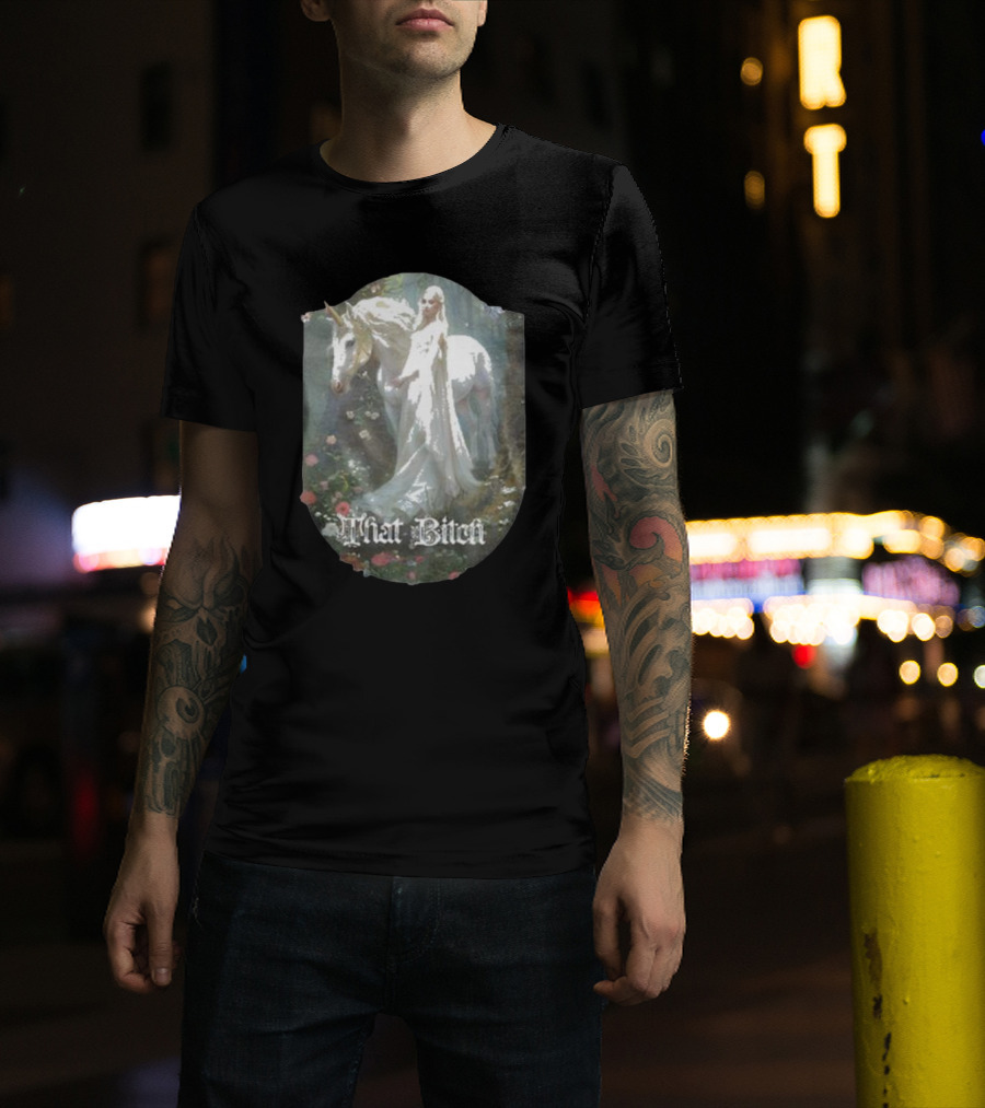 That Bitch Medieval Fantasy Unicorn Ethereal Woman In Forest T-Shirt