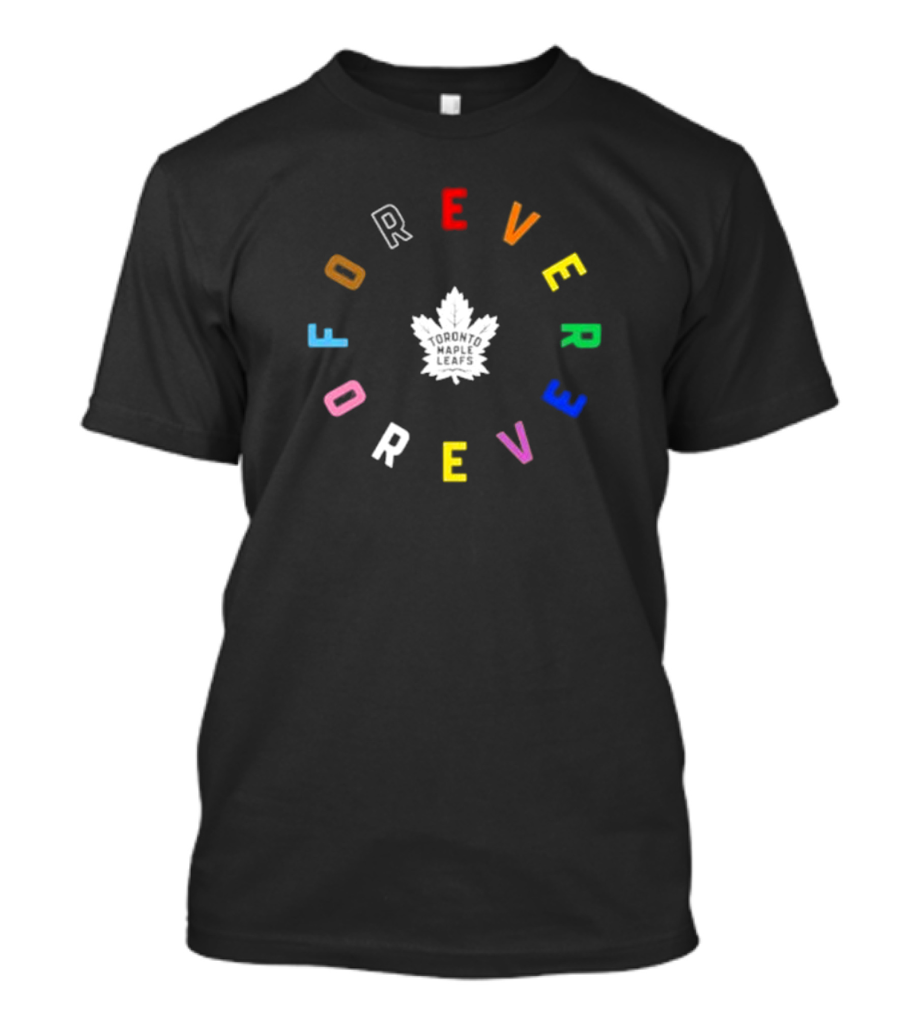 Toronto Maple Leafs Forever Colorful Text Circular T-Shirt