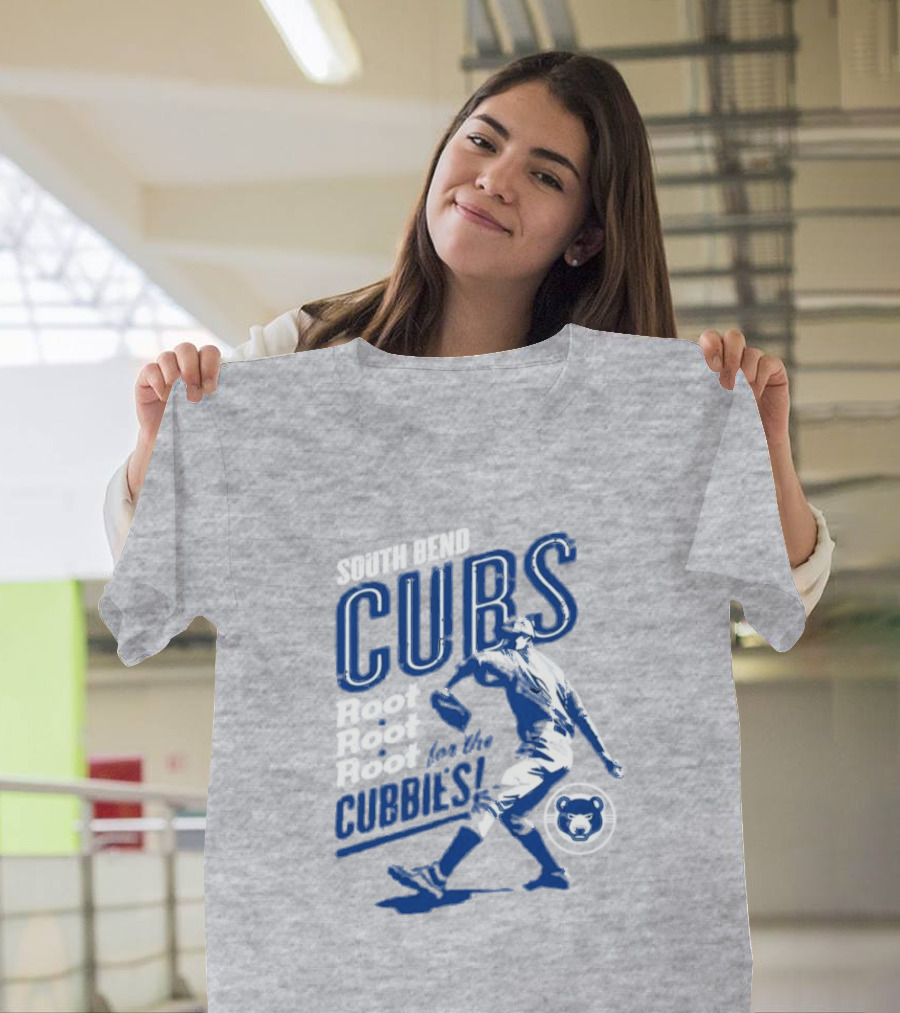 South Bend Cubs Root Root Root for the Cubbies Baseball Player T-Shirt