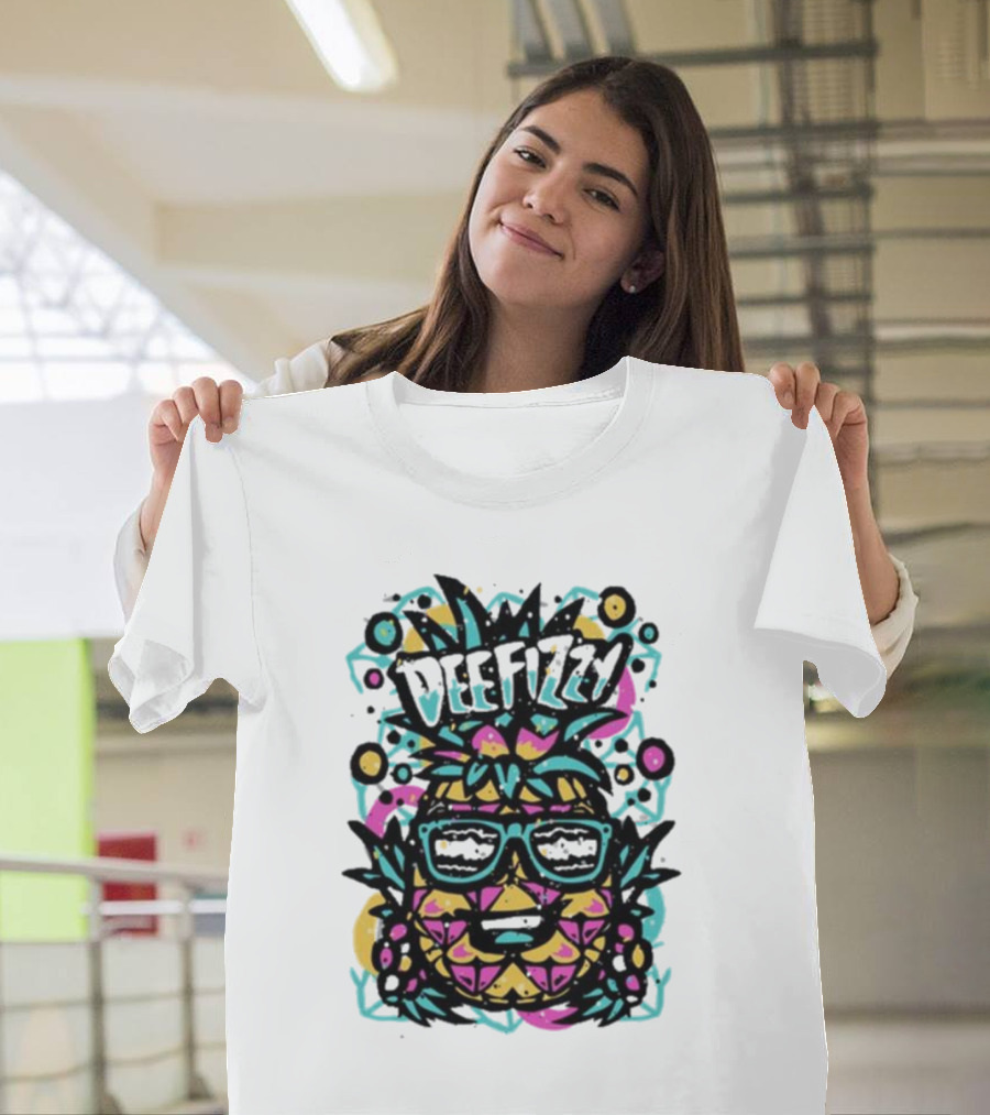 DeeFizzy Pineapple Sunglasses Retro Neon T-Shirt