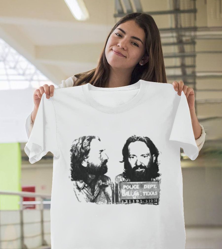 Willie Nelson Police Dept Texas Mugshot Profile T-Shirt
