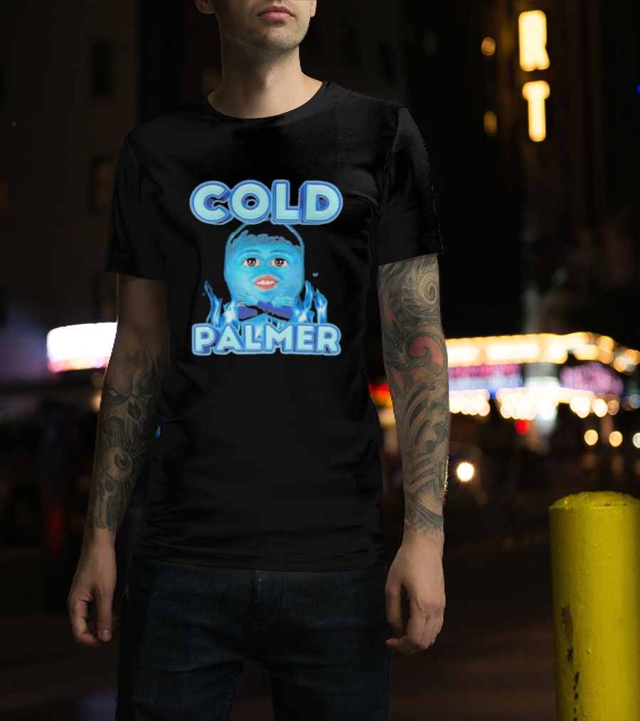 Cold Palmer Frozen Face With Blue Flames T-Shirt