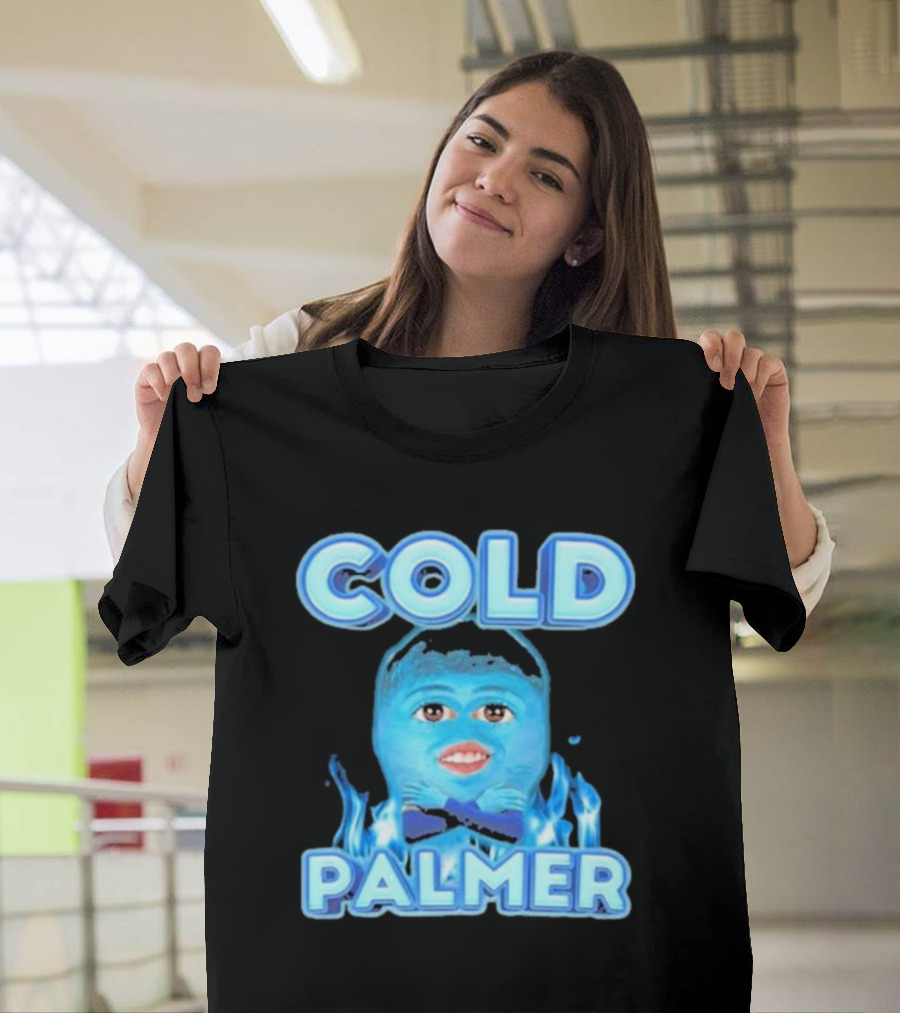 Cold Palmer Frozen Face With Blue Flames T-Shirt