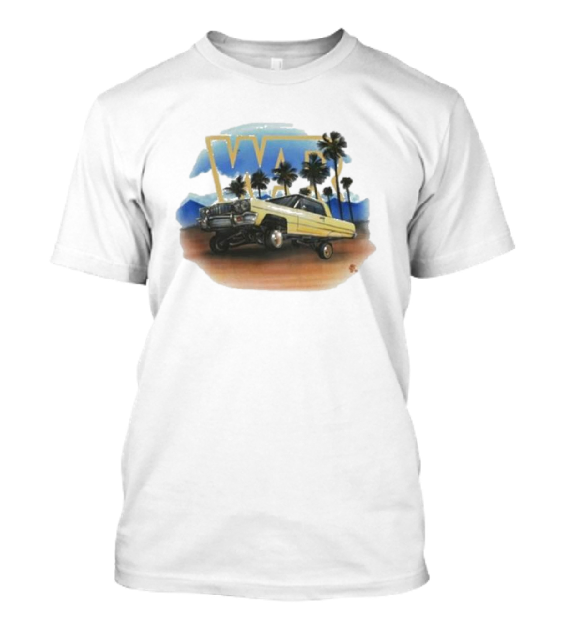 War Low Rider Airbrush Palm Trees Classic Car Lifted T-Shirt