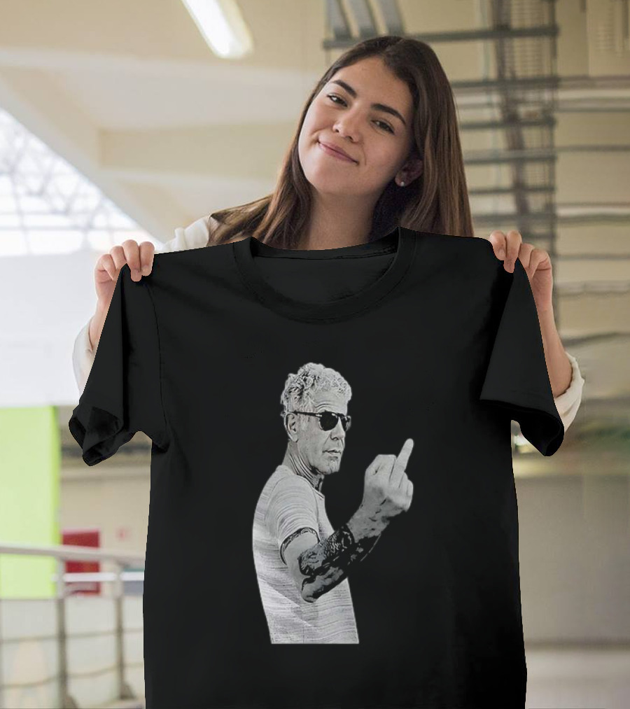 Anthony Bourdain Iconic Middle Finger Gesture T-Shirt