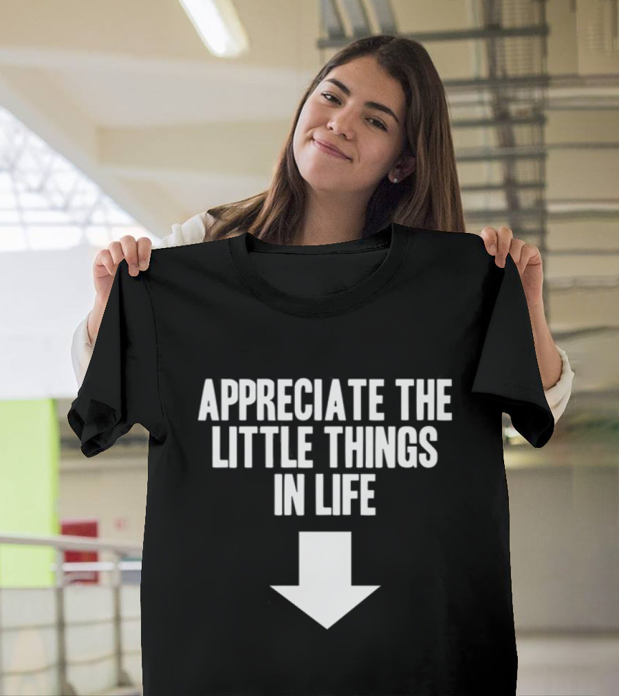 Appreciate The Little Things In Life Down Arrow T-Shirt
