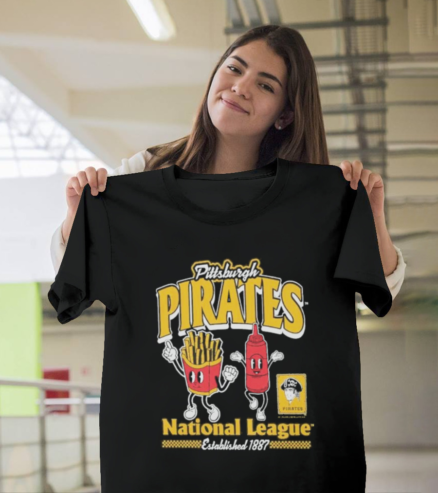 Pittsburgh Pirates National League Established 1887 Fries Ketchup Cooperstown Collection T-Shirt