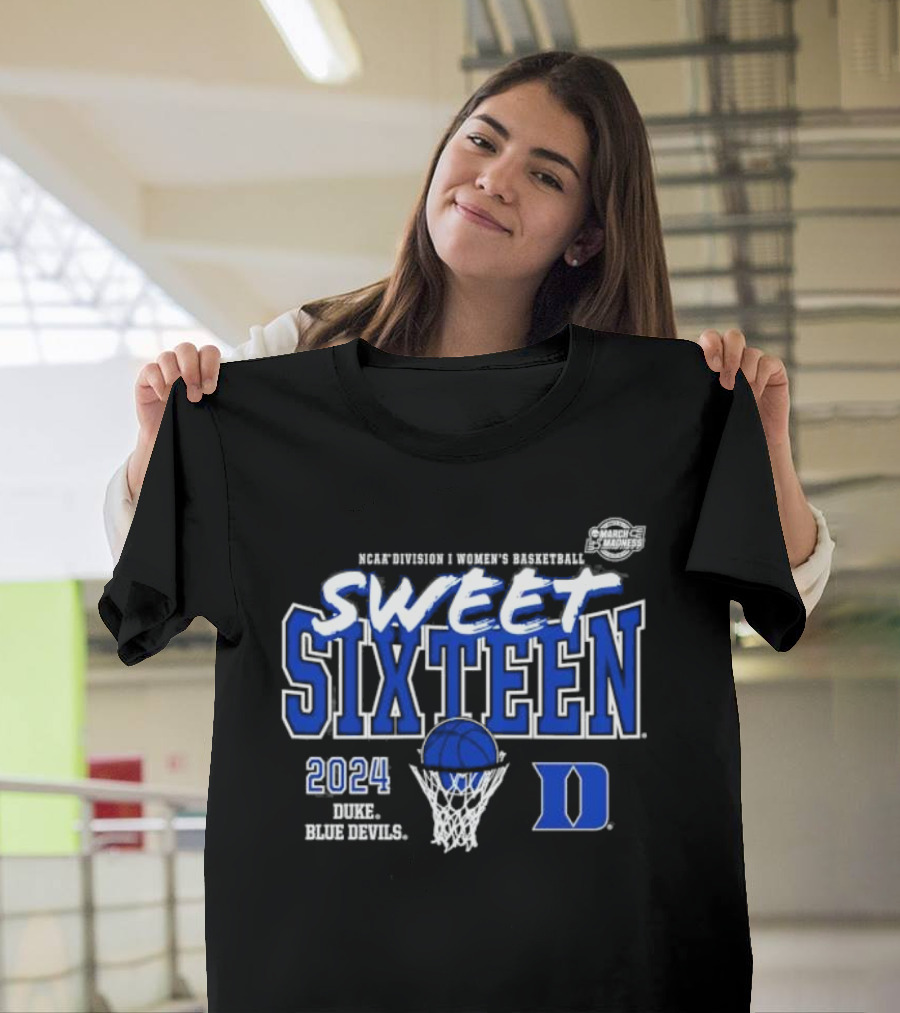 NCAA Division I Women's Basketball 2024 Duke Blue Devils March Madness Sweet Sixteen T-Shirt