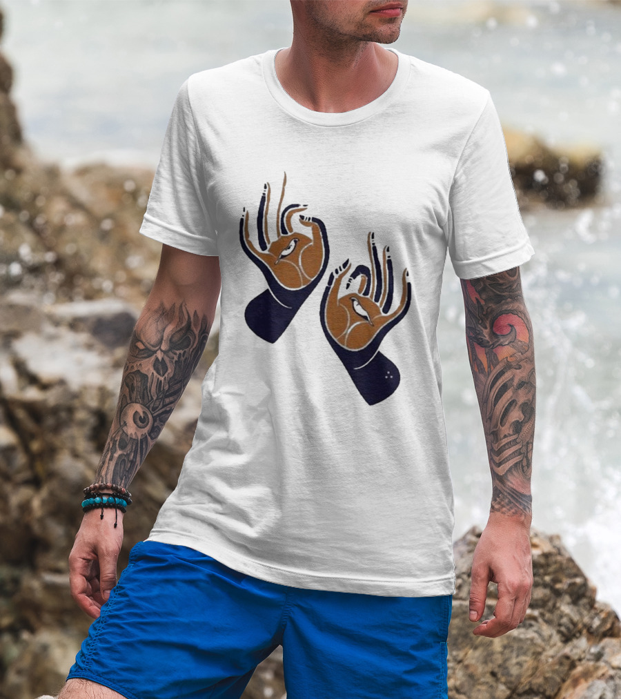 Zwangere Guy Zg Hands Bird Motif T-Shirt