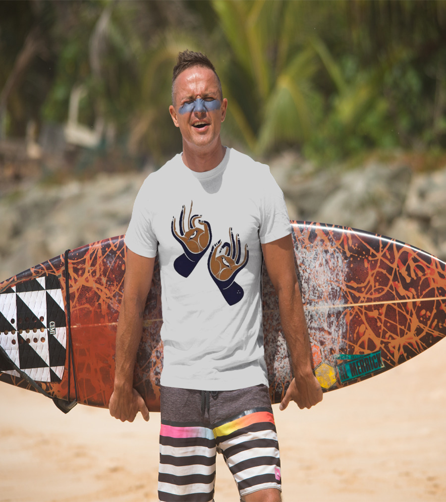 Zwangere Guy Zg Hands Bird Motif T-Shirt