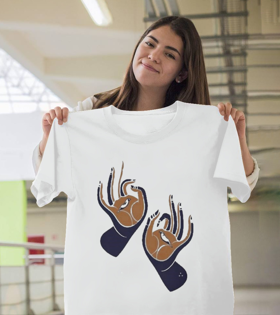 Zwangere Guy Zg Hands Bird Motif T-Shirt