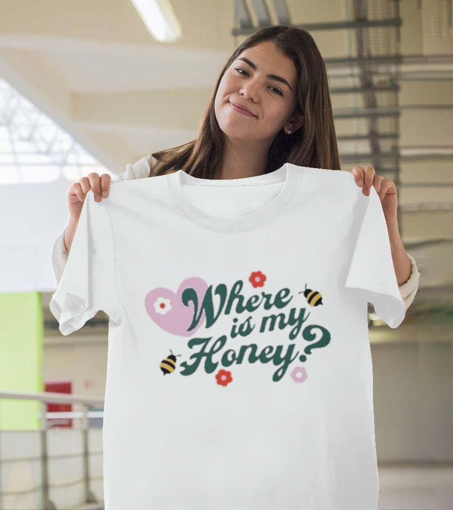 Fanjoy Stephanie Soo Where Is My Honey Bee Heart Flowers T-Shirt