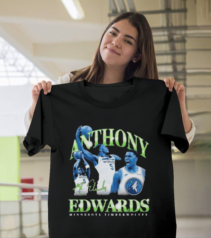 Anthony Edwards Wolves Minnesota Timberwolves 90s Retro T-Shirt