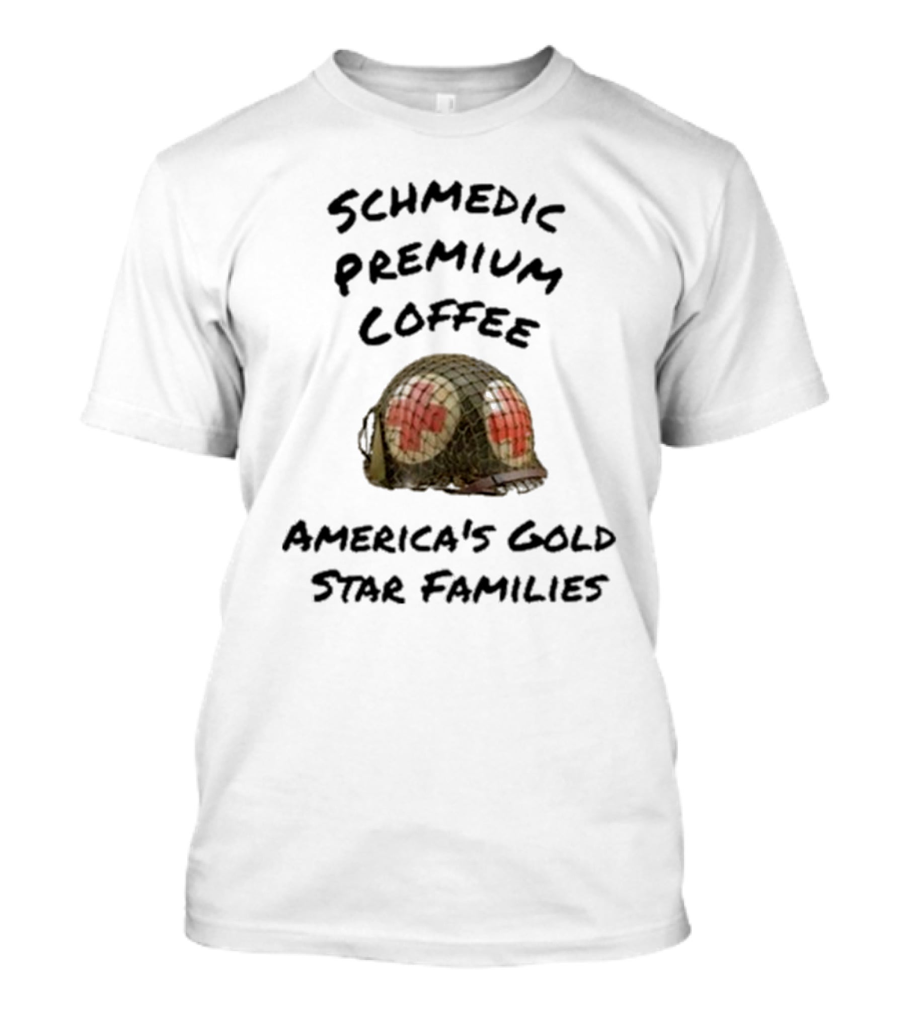 Schmedic Premium Coffee Military Medic Helmet America’s Gold Star Families T-Shirt