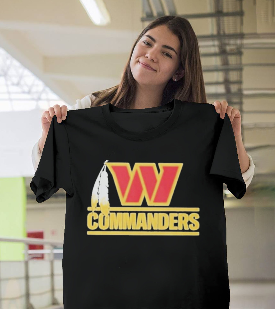 Coach Dan Quinn Commanders Logo W Feather T-Shirt
