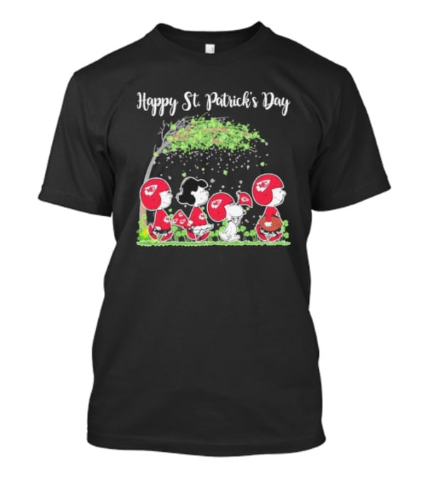 Kansas City Chiefs Peanuts Characters Happy St. Patrick’s Day T-Shirt