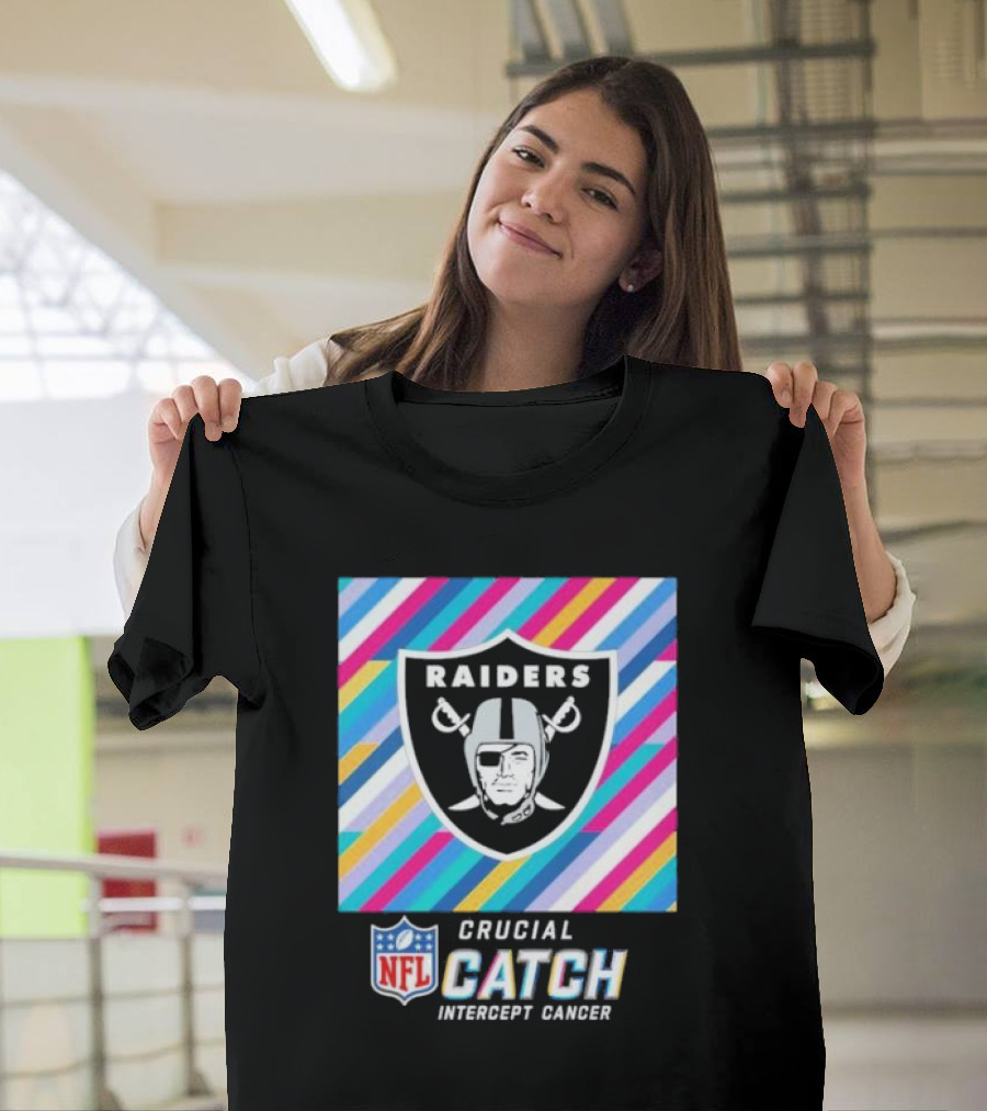 Las Vegas Raiders NFL Crucial Catch Intercept Cancer T-Shirt