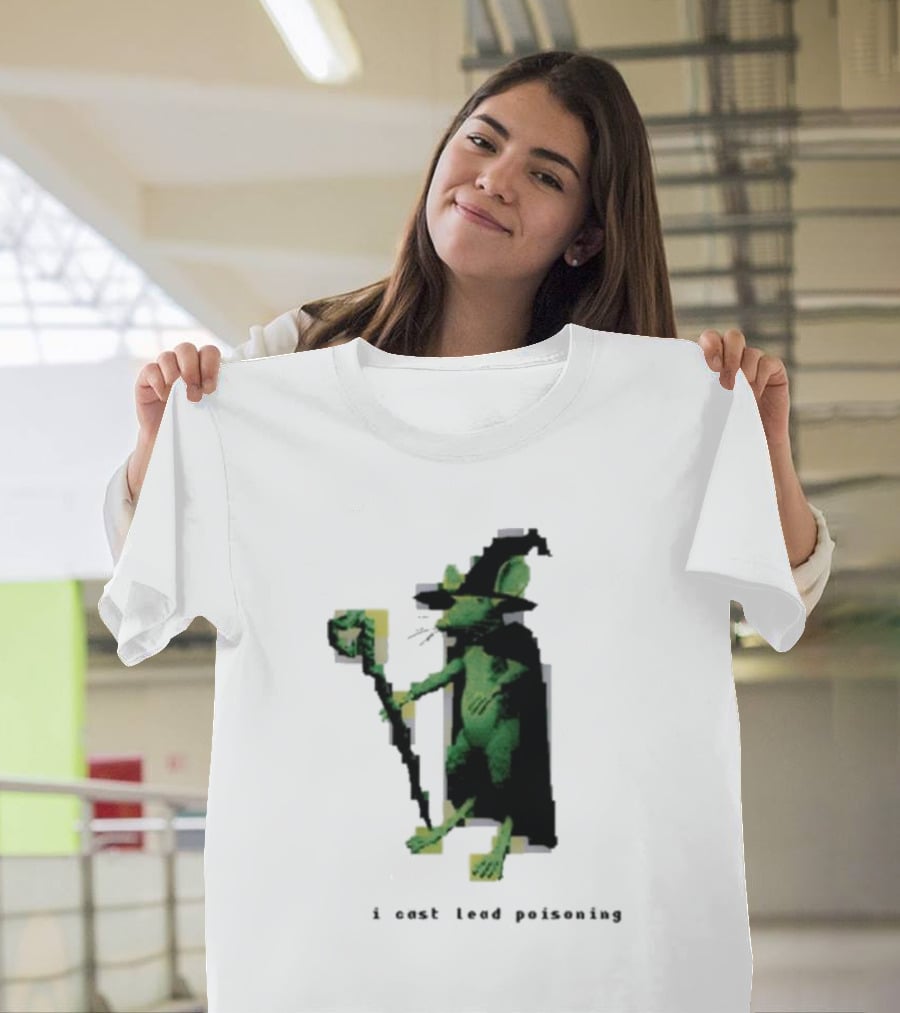 I Cast Lead Poisoning Green Pixel Art Wizard Mouse T-Shirt