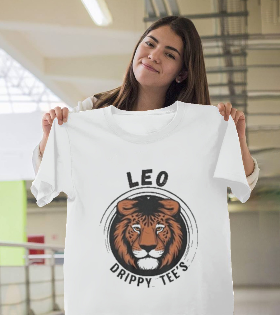 LEO Drippy Tee’s Fierce Lion Head T-Shirt
