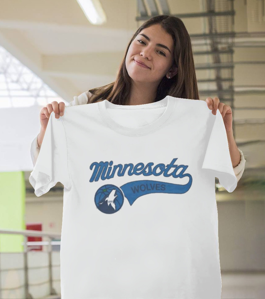Minnesota Wolves Basketball Logo Script T-Shirt