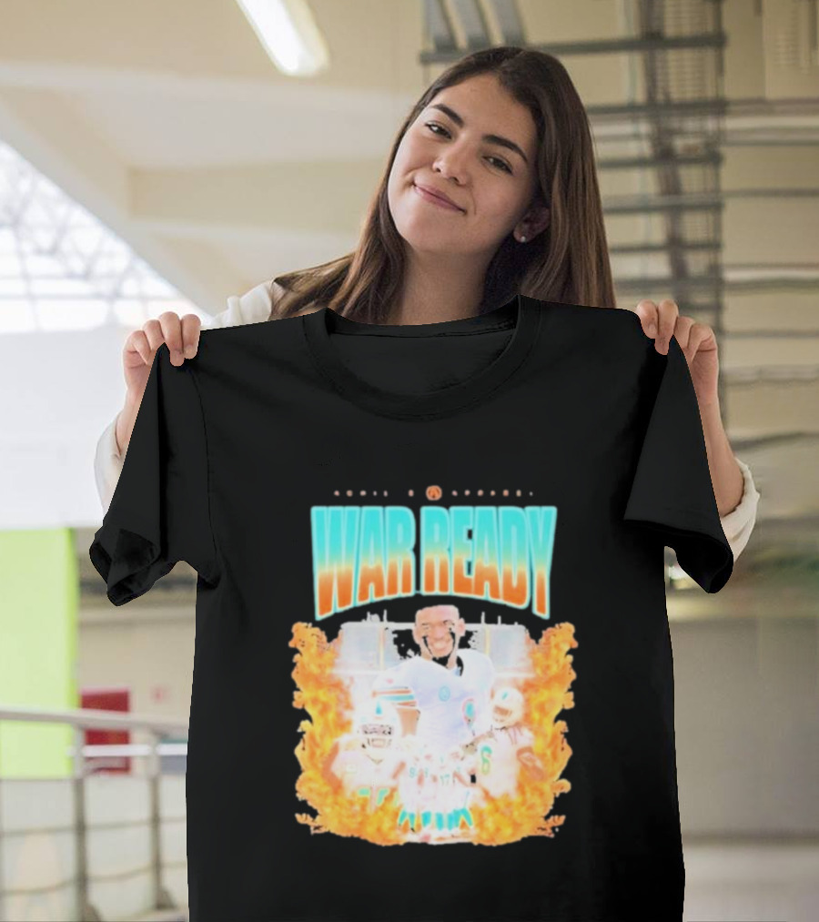 Waddle and Associates War Ready Miami Football Flame Burst T-Shirt