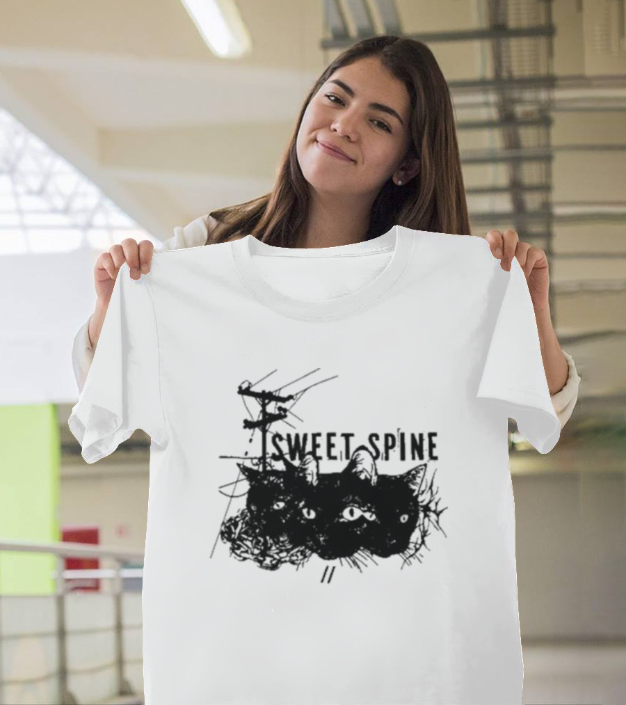 Sweet Spine 3 Headed Cat Dark T-Shirt