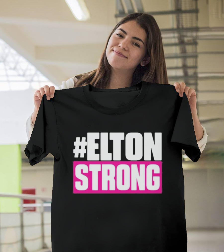 EltonStrong Pink And White Bold Text Design For Bayley Fans T-Shirt