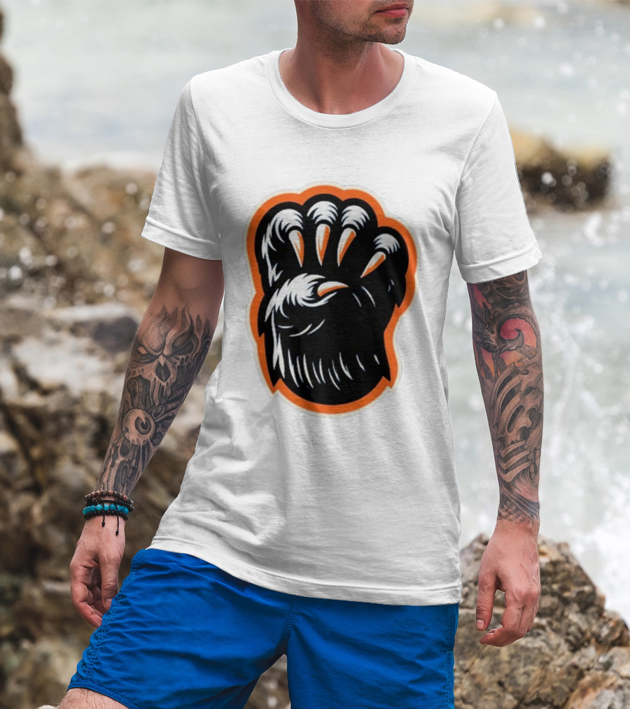 The Claw Foot Horror Paws Black Orange T-Shirt