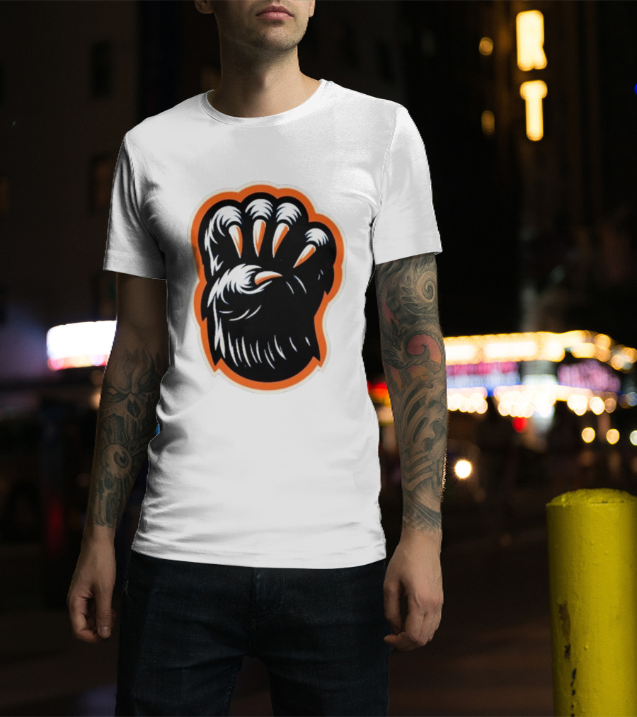 The Claw Foot Horror Paws Black Orange T-Shirt