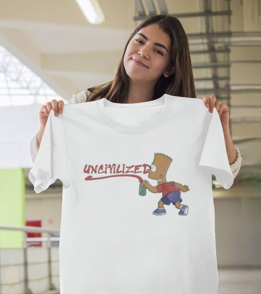 Uncivilized El Barto Graffiti Spray Can Iconic Character T-Shirt