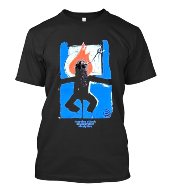 Massive Attack Soundsystem Ninety Five Fire Silhouette Blue Frame T-Shirt