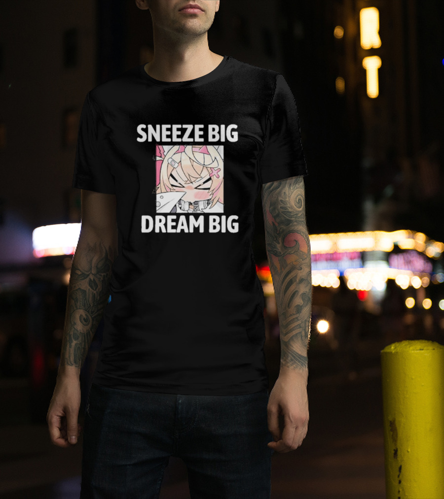 Sneeze Big Dream Big Mococo Anime Style Character T-Shirt