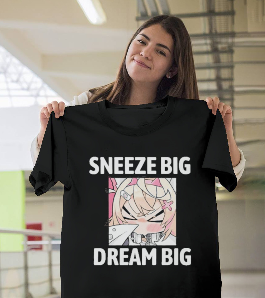 Sneeze Big Dream Big Mococo Anime Style Character T-Shirt