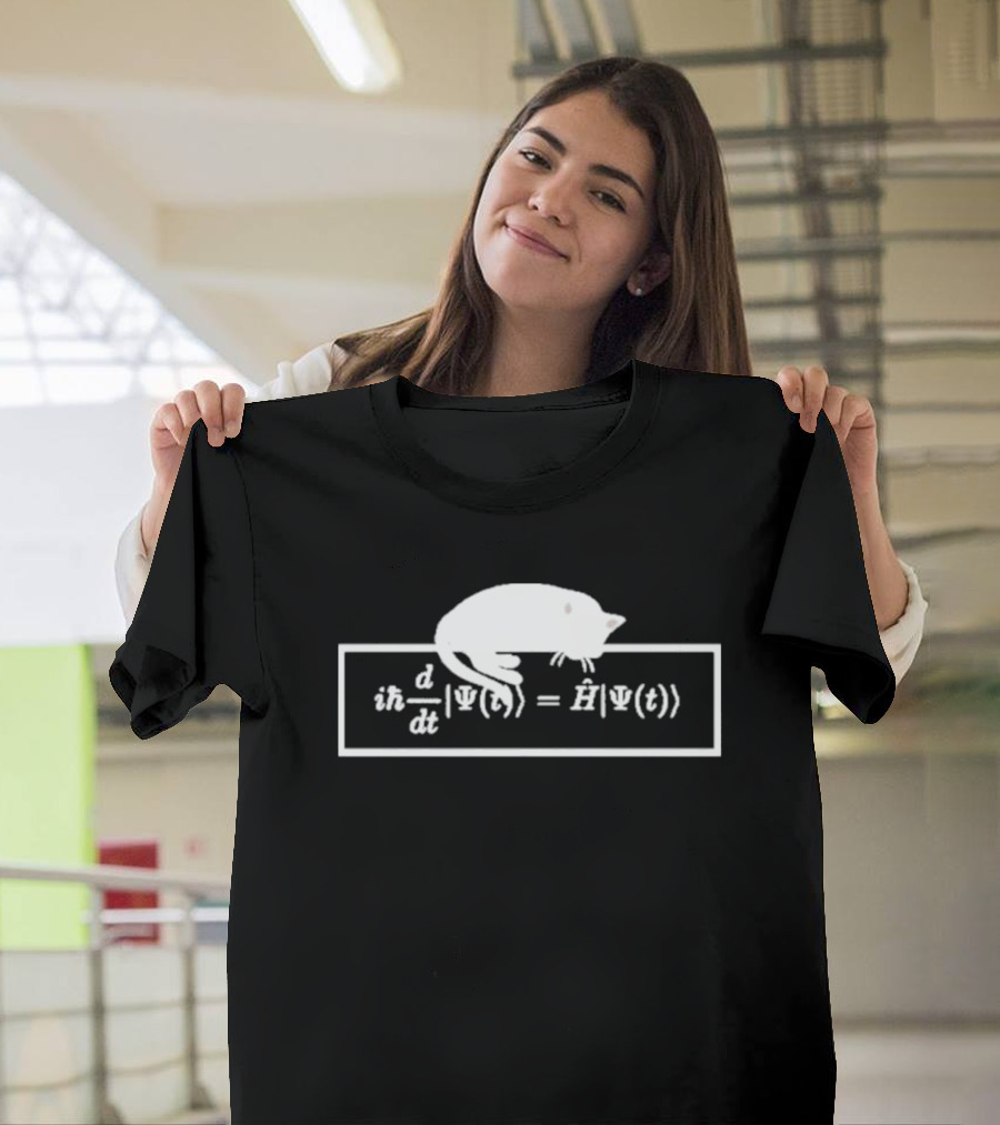 Schrodinger Equation Cat Quantum Physics Humor Psi Function T-Shirt